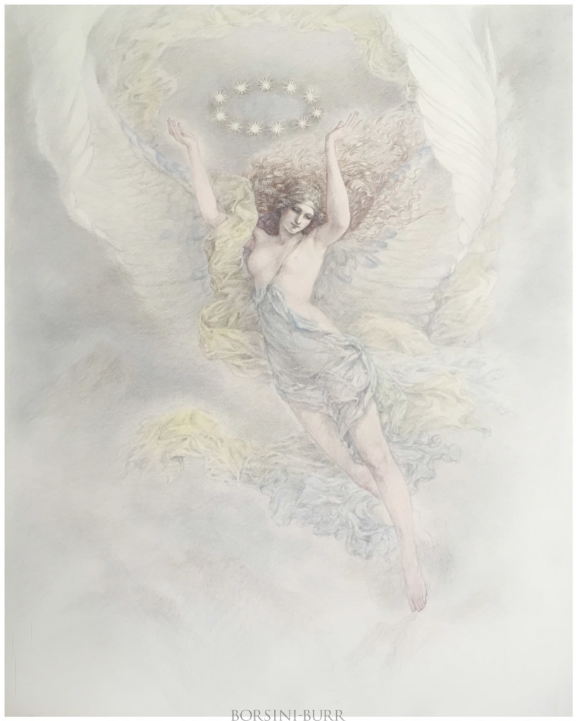 "Winged Nike" Original Drawing by Kinuko Y. Craft