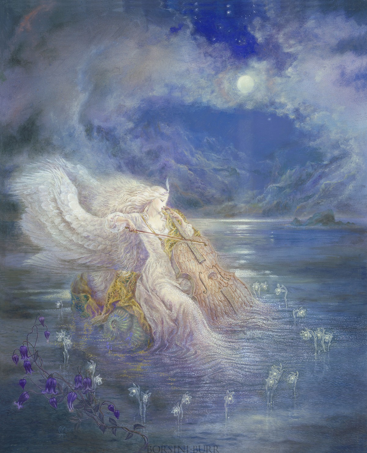 "Swan of Tuonela" Fine Art on Canvas by Kinuko Y. Craft
