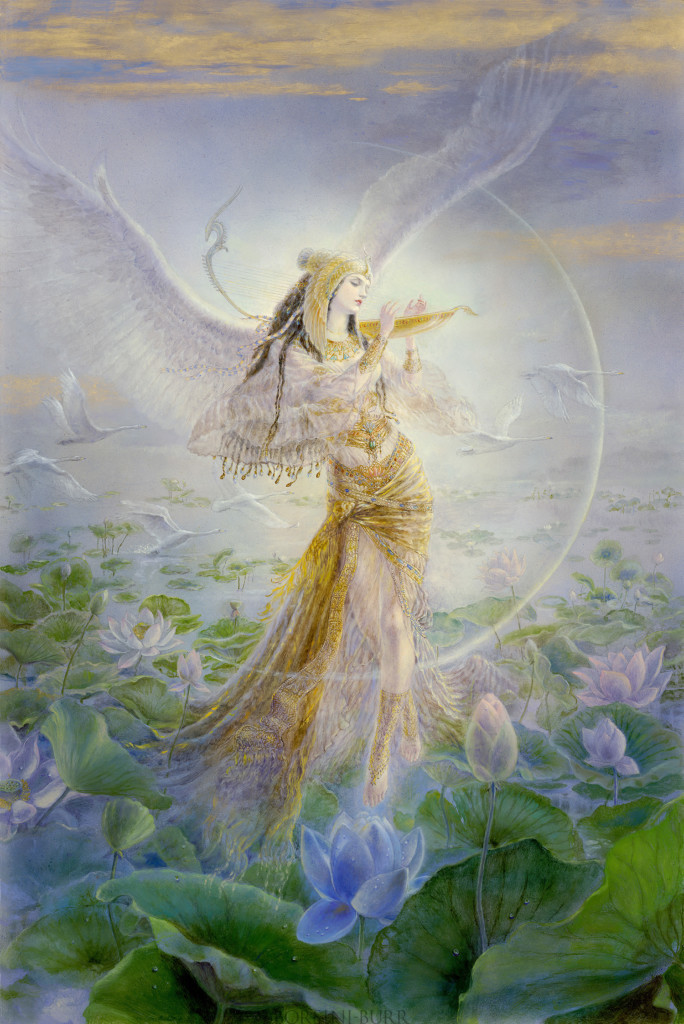 "Blue Lotus" Fine Art on Canvas by Kinuko Y. Craft