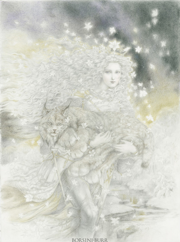 "Snow Queen" Original Drawing by Kinuko Y. Craft