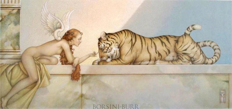 "Tiger, Tiger" Fine Art Edition on Canvas by Michael Parkes