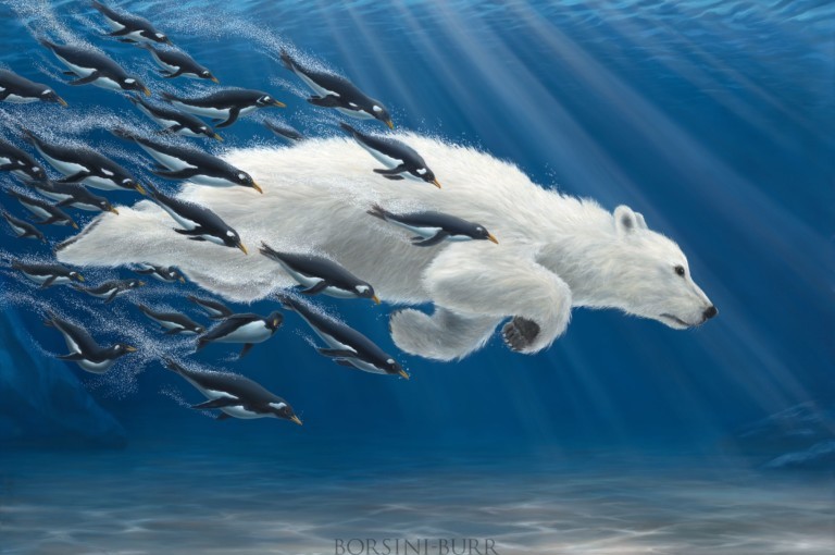 "The Chase" Fine Art Edition on Canvas by Robert Bissell