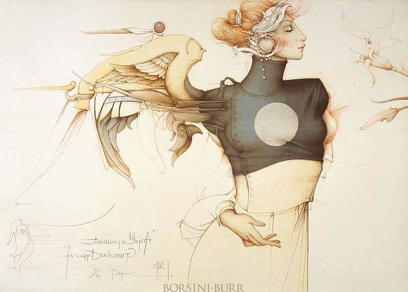 "Angel Experiment" Stone Lithograph by Michael Parkes