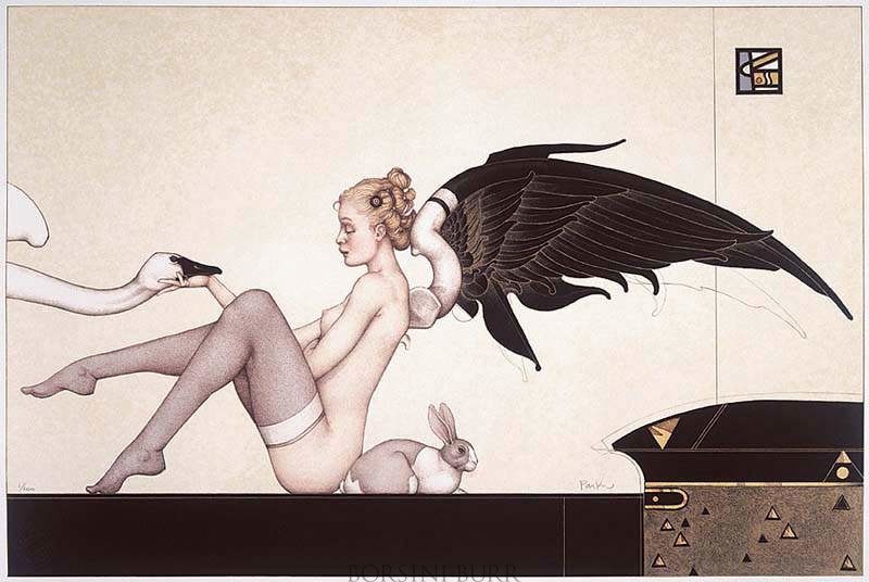 "Angel of Hidden Things" Stone Lithograph by Michael Parkes