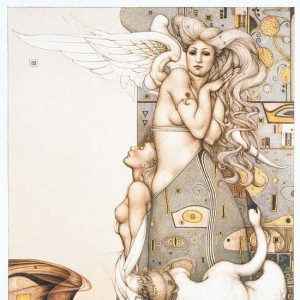 "Angel that Stops Time" Stone Lithograph by Michael Parkes