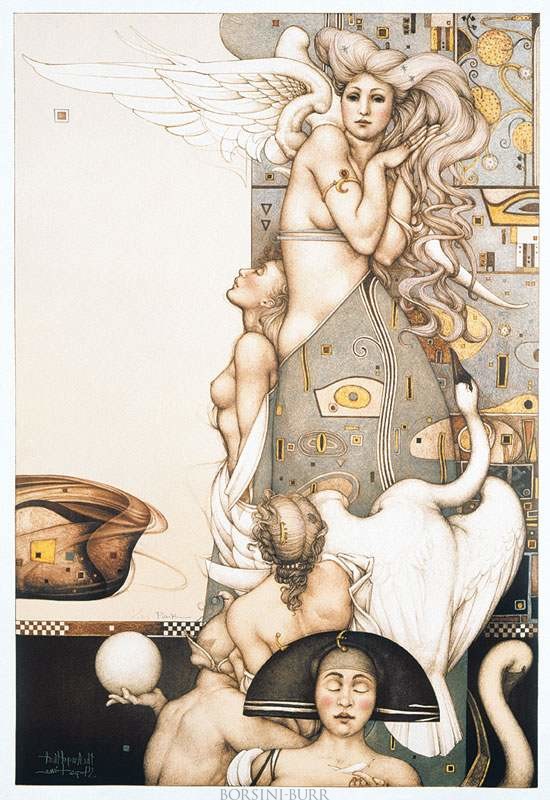 "Angel that Stops Time" Stone Lithograph by Michael Parkes