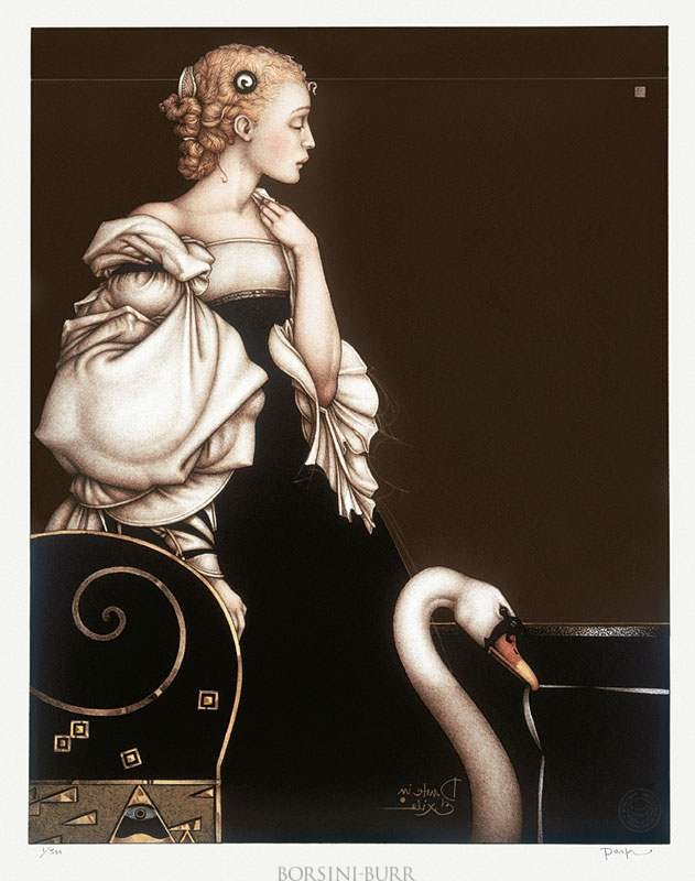 "Beatrice Alone" Stone Lithograph by Michael Parkes