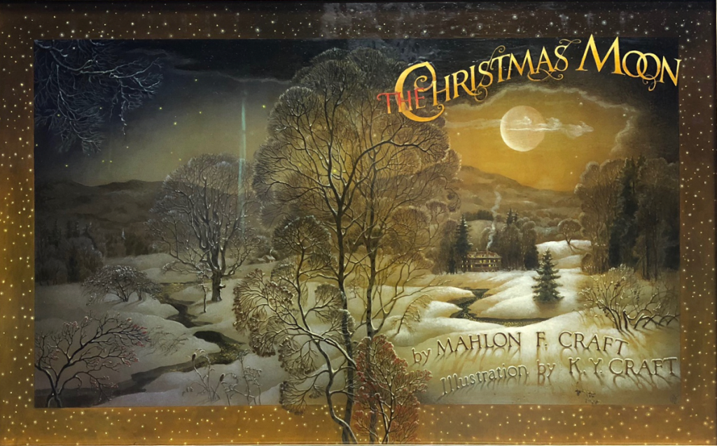 Christmas Moon Original Oil on Board by Kinuko Y. Craft