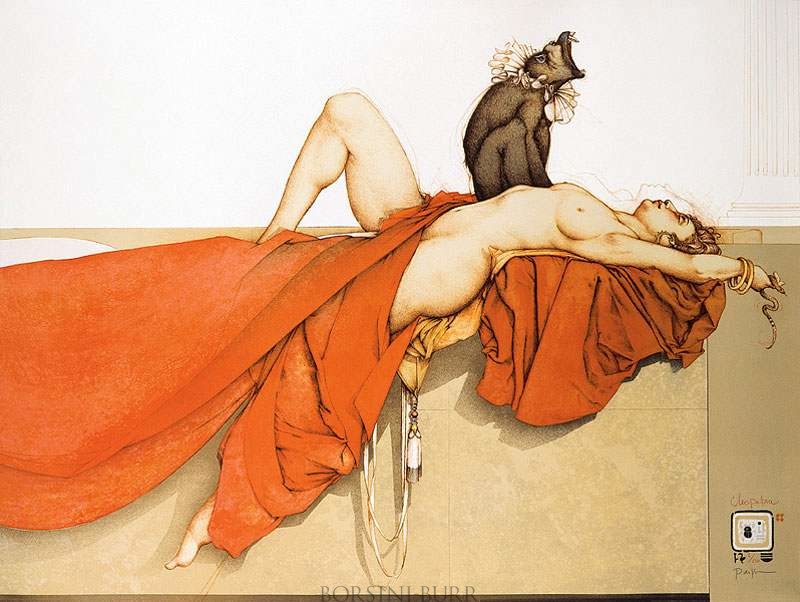 "Cleopatra" Stone Lithograph by Michael Parkes