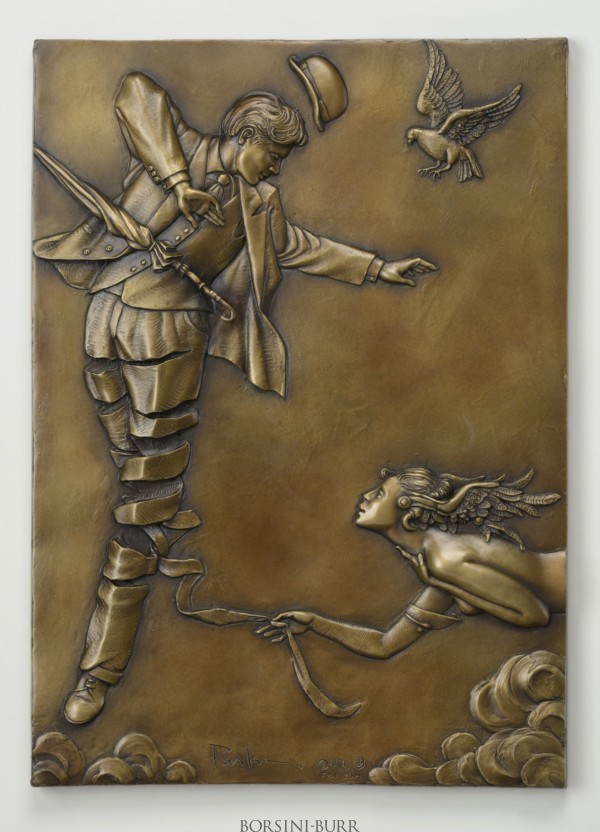 "Unwinding" Bronze Bas Relief by Michael Parkes