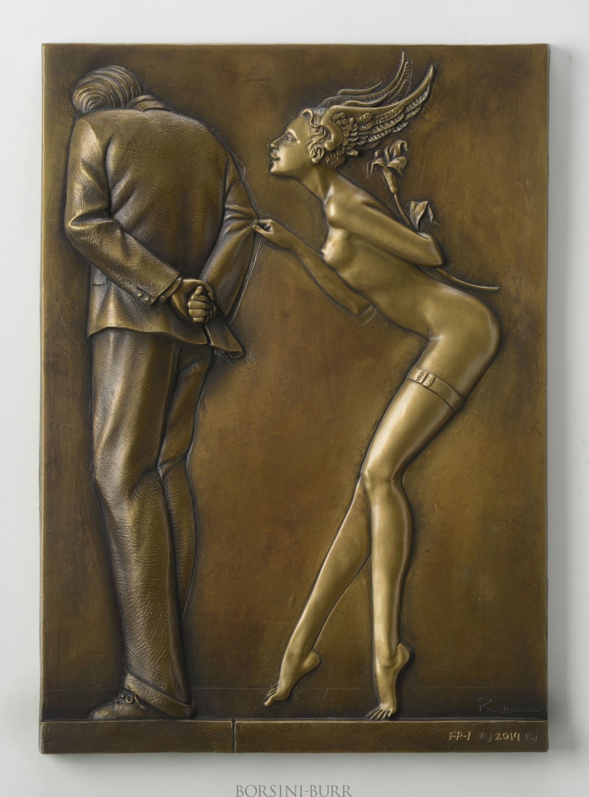 "Gift for the Disillusioned Man" Bronze Bas Relief by Michael Parkes