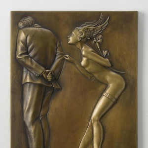 "Gift for the Disillusioned Man" Bronze Bas Relief by Michael Parkes