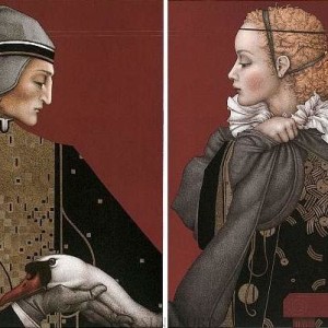 "Dante and Beatrice" Stone Lithographs by Michael Parkes