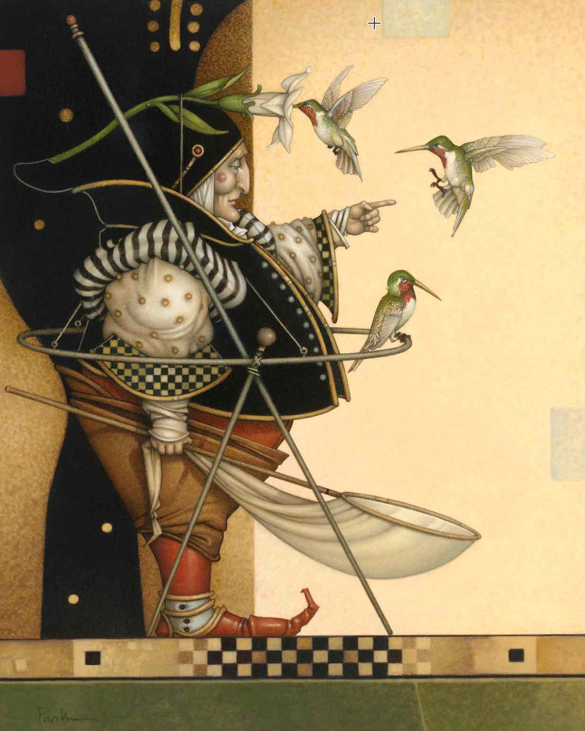 Hummingbird Collector Original Oil Painting by Michael Parkes