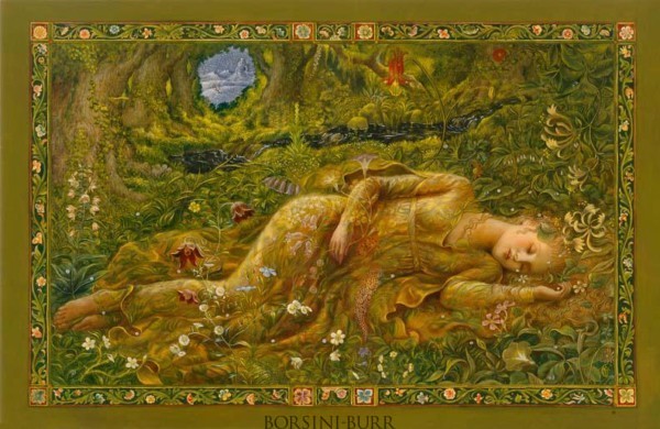 "Lady in the Meadow" Fine Art Edition on Canvas by Kinuko Y. Craft