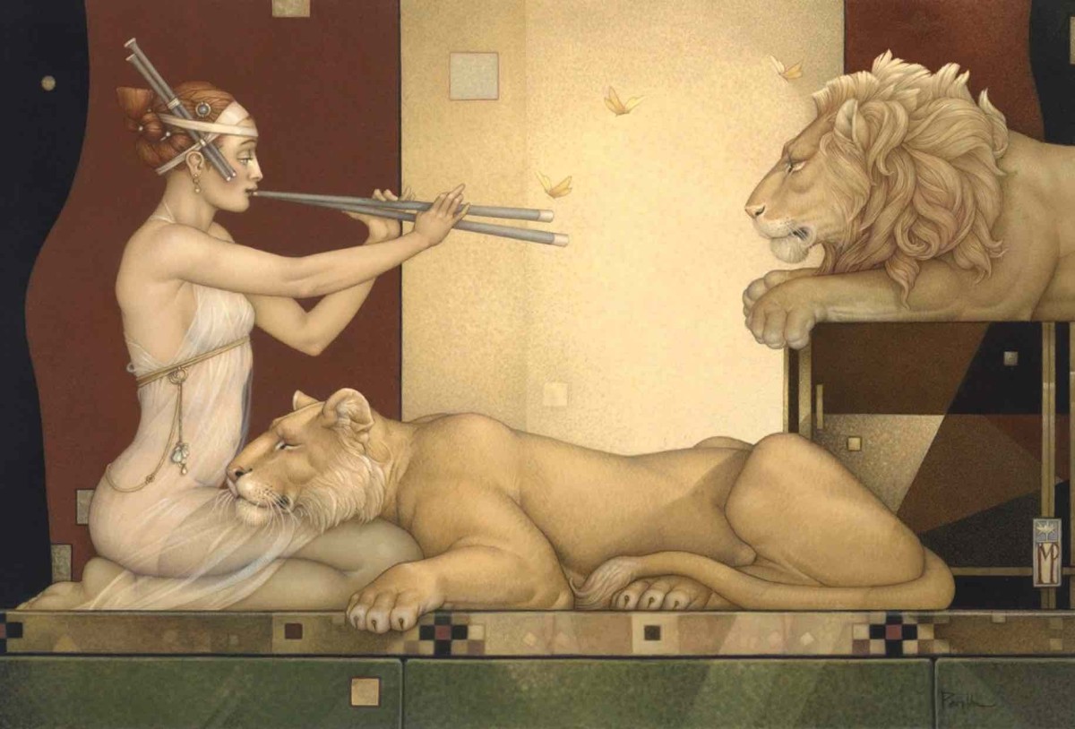 Lion’s Song Fine Art Edition on Canvas by Michael Parkes