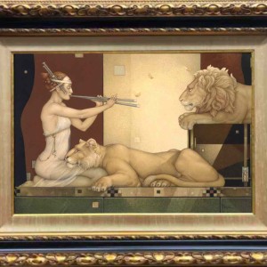 Lion’s Song Original Oil on Canvas by Michael Parkes