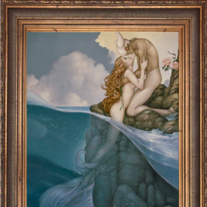 Mermaid in Love Original Oil on Canvas by Michael Parkes
