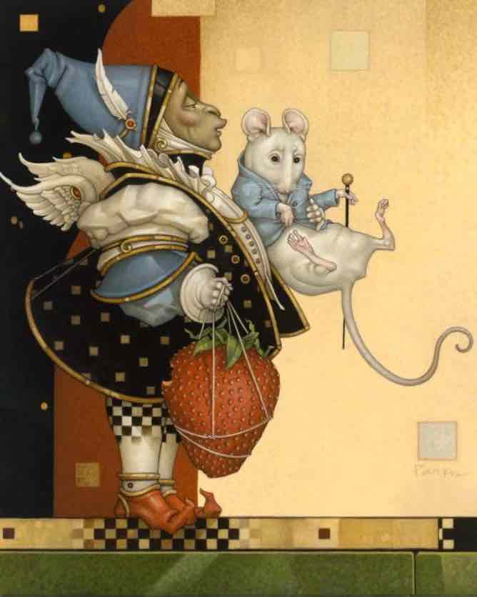 Mouse Collector Fine Art on Canvas by Michael Parkes
