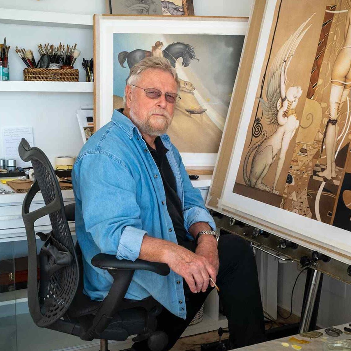 Michael Parkes at his studio in Spain (2023)