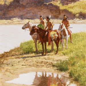 River Crow Fine Art Edition on Canvas by Howard Terpning