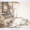 "Summer Swans" Stone Lithograph by Michael Parkes