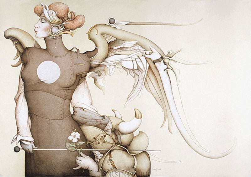 "Surrender to the Light Stone Lithograph by Michael Parkes