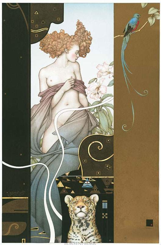 "The Garden" Stone Lithograph by Michael Parkes