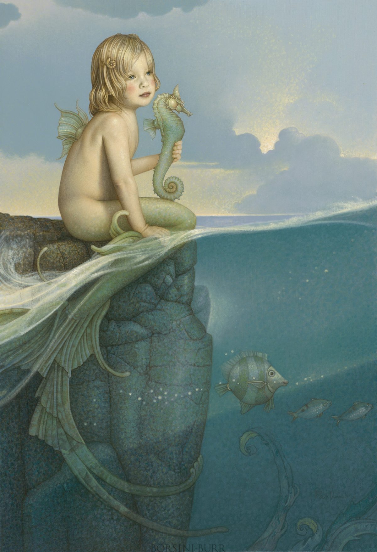 "Baby Mermaid" Fine Art Edition on Canvas by Michael Parkes