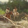 "Blackfeet Scouts in the Flathead Valley" Fine Art on Canvas by Howard Terpning