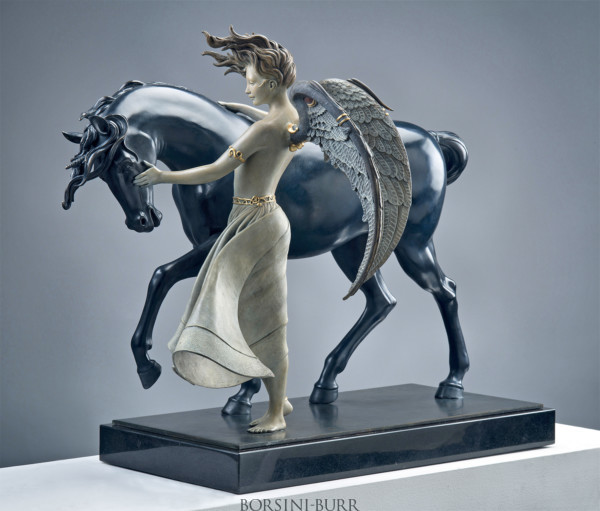 "Dark Unicorn" Bronze Sculpture by Michael Parkes