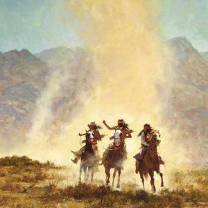 "Chased by the Devil" Fine Art Edition on Canvas by Howard Terpning.