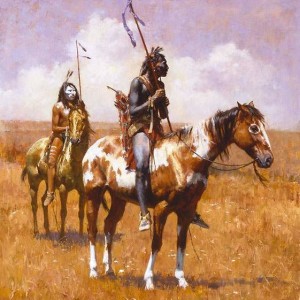 "Coup Sticks & War Paint–2009" Fine Art Edition on Canvas by Howard Terpning