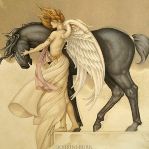 "Dark Unicorn" Original Oil on Canvas by Michael Parkes