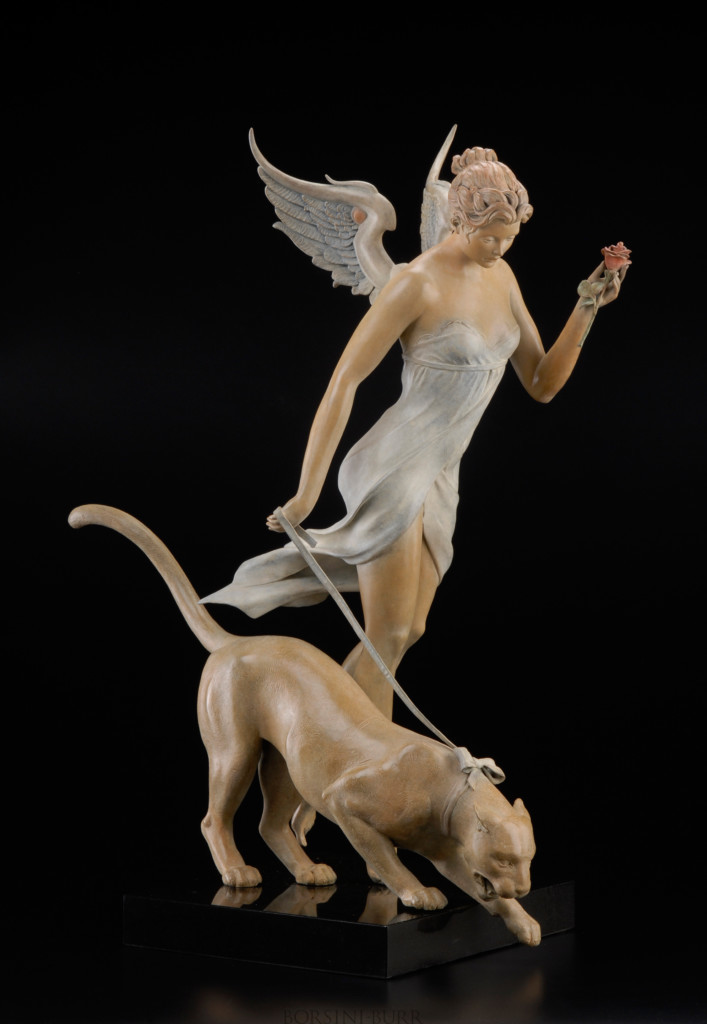 "Descending" Bronze Sculpture by Michael Parkes
