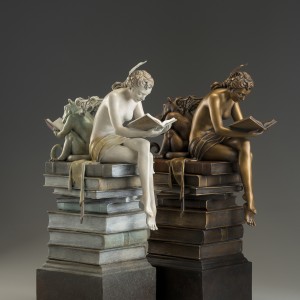 "Ex Libris" Bronze Sculpture by Michael Parkes