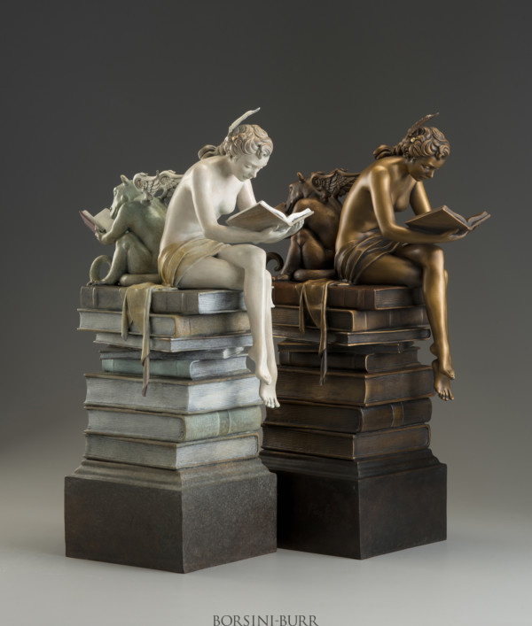 "Ex Libris" Bronze Sculpture by Michael Parkes