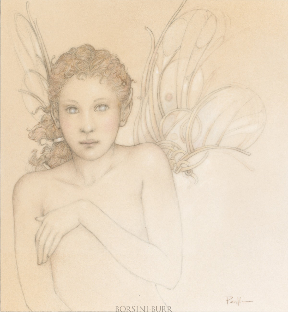 "Pixie Portrait" Original Drawing by Michael Parkes