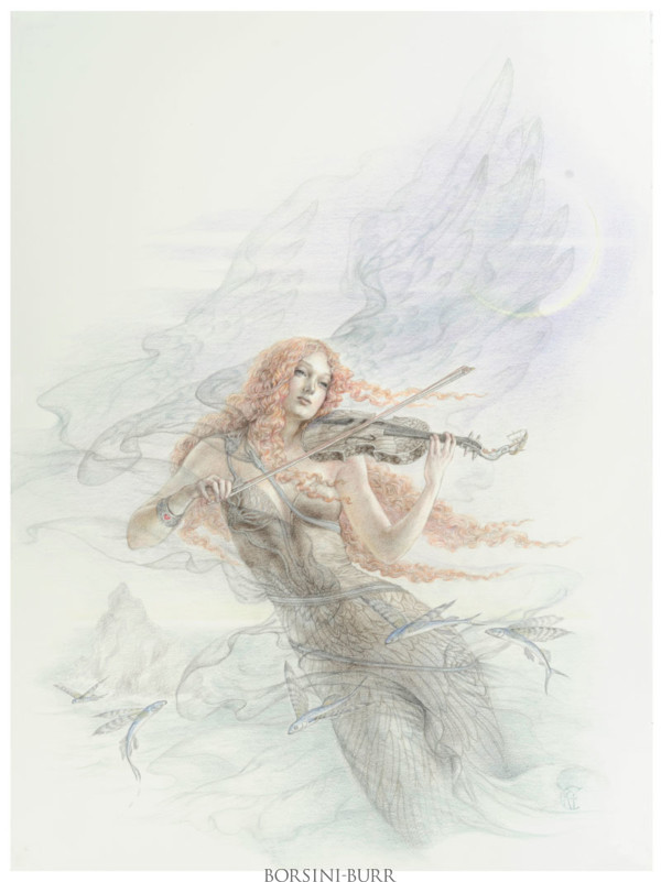 "Siren" Original Drawing by Kinuko Y. Craft