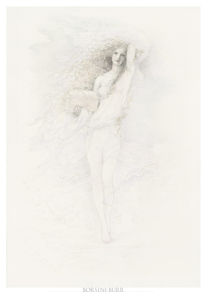 "Pandora" Original Drawing by Kinuko Y. Craft