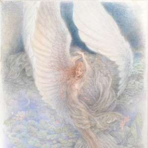 "Lotus Garden" Original Drawing by Kinuko Y. Craft