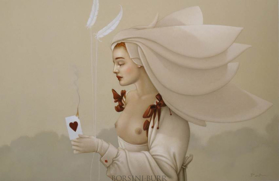 "Queen of Hearts" Original Oil on Canvas by Michael Parkes