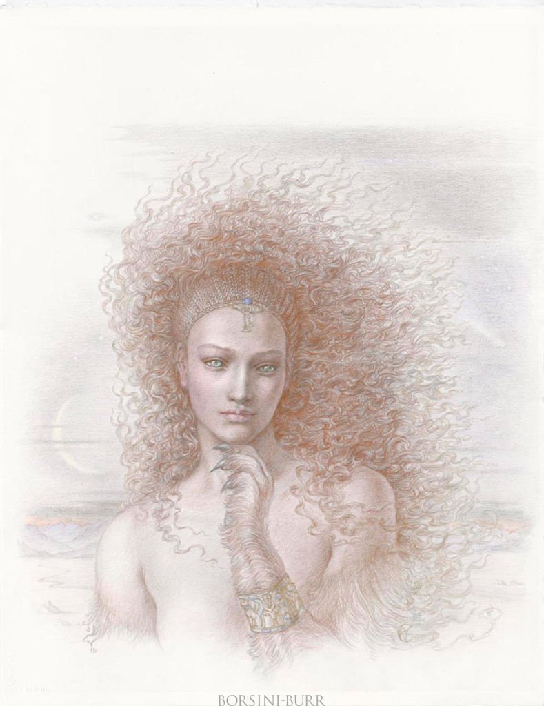 "The Sphinx" Original Drawing by Kinuko Y. Craft