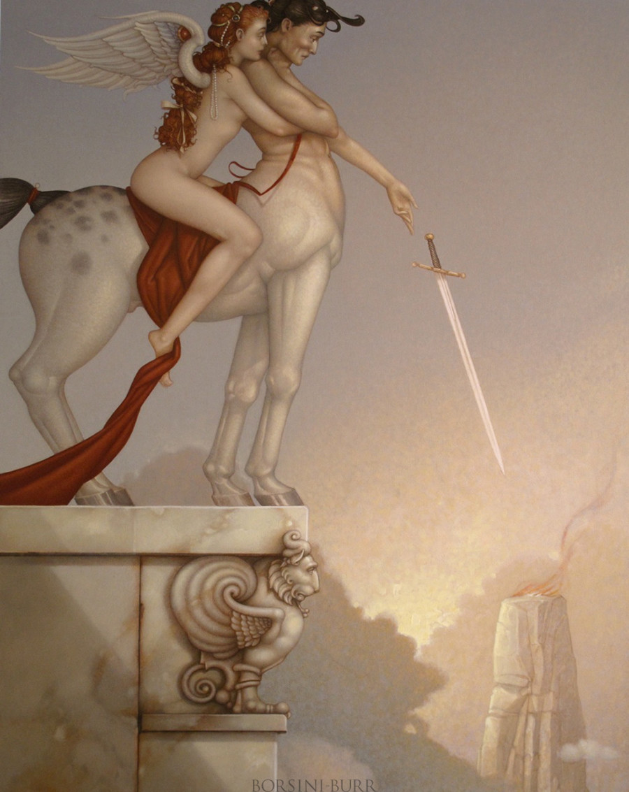 "Centaur" Original Oil on Canvas by Michael Parkes