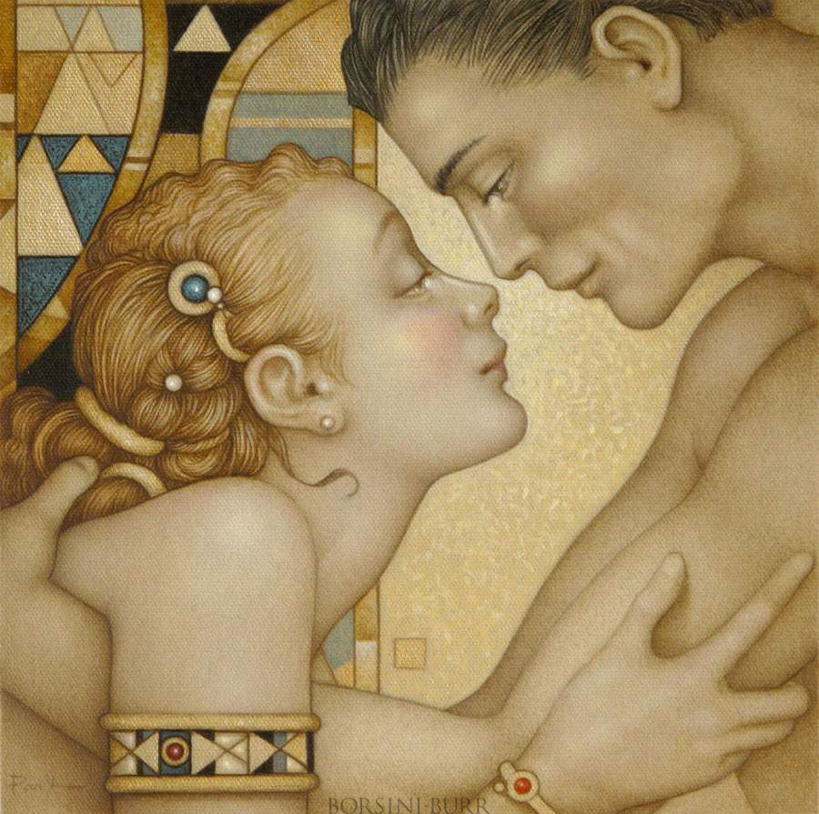 "First Embrace" Fine Art Edition on Canvas by Michael Parkes