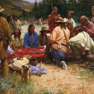 "Friendly Game at Rendezvous - 1832" Fine Art Edition on Canvas by Howard Terpning.