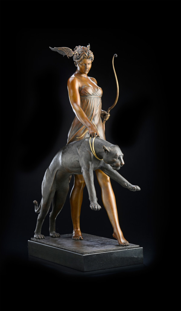 "Goddess of the Hunt" Bronze Sculpture by Michael Parkes