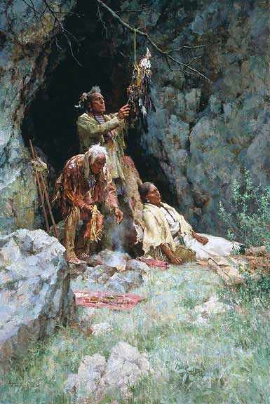 "Healing Power of the Raven Bundle–2003" Lithograph by Howard Terpning