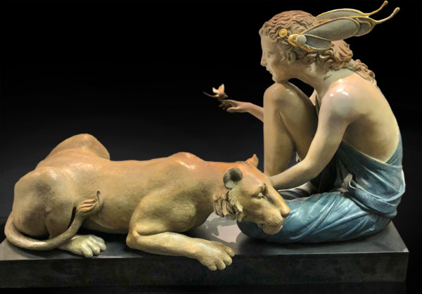 "Dragonfly Deva" Bronze Sculpture by Michael Parkes