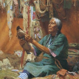 "New Doll for My Granddaughter" Fine Art Edition on Canvas by Howard Terpning